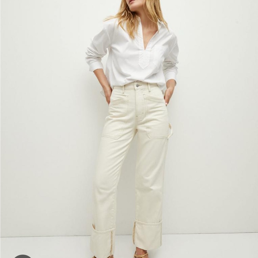 Veronica Beard Cream High Rise Jeans